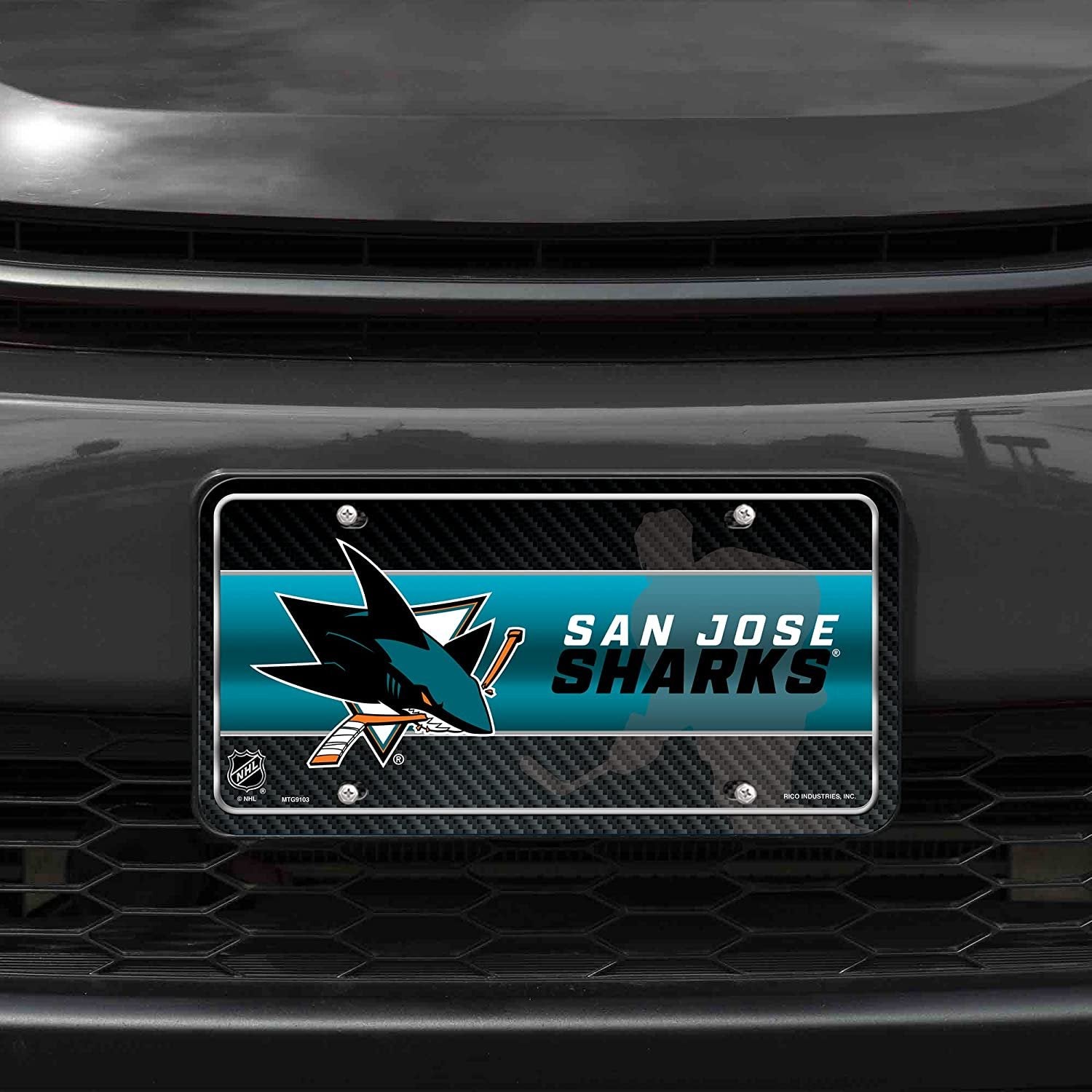 San Jose Sharks Metal License Plate Tag ALuminum Novelty 12x6 Inch City Design
