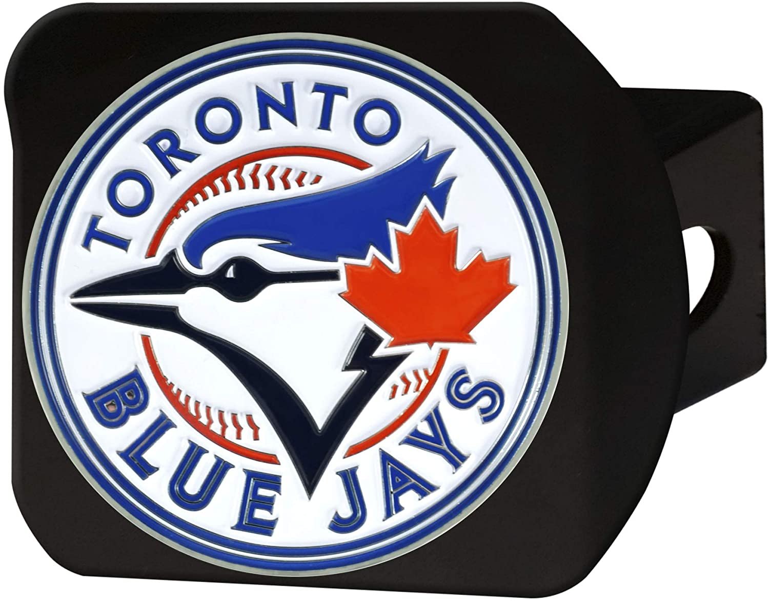Toronto Blue Jays Hitch Cover Black Solid Metal with Raised Color Metal Emblem 2" Square Type III