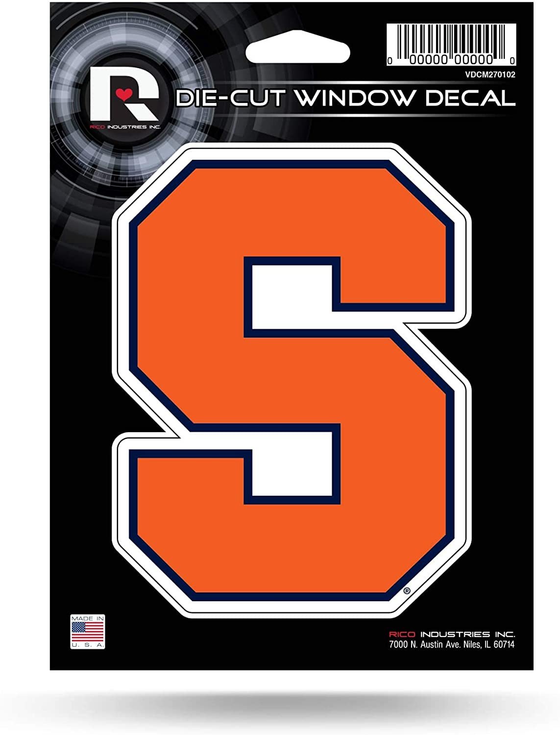 Syracuse University Orange 5 Inch Die Cut Flat Vinyl Decal Sticker Adhesive Backing