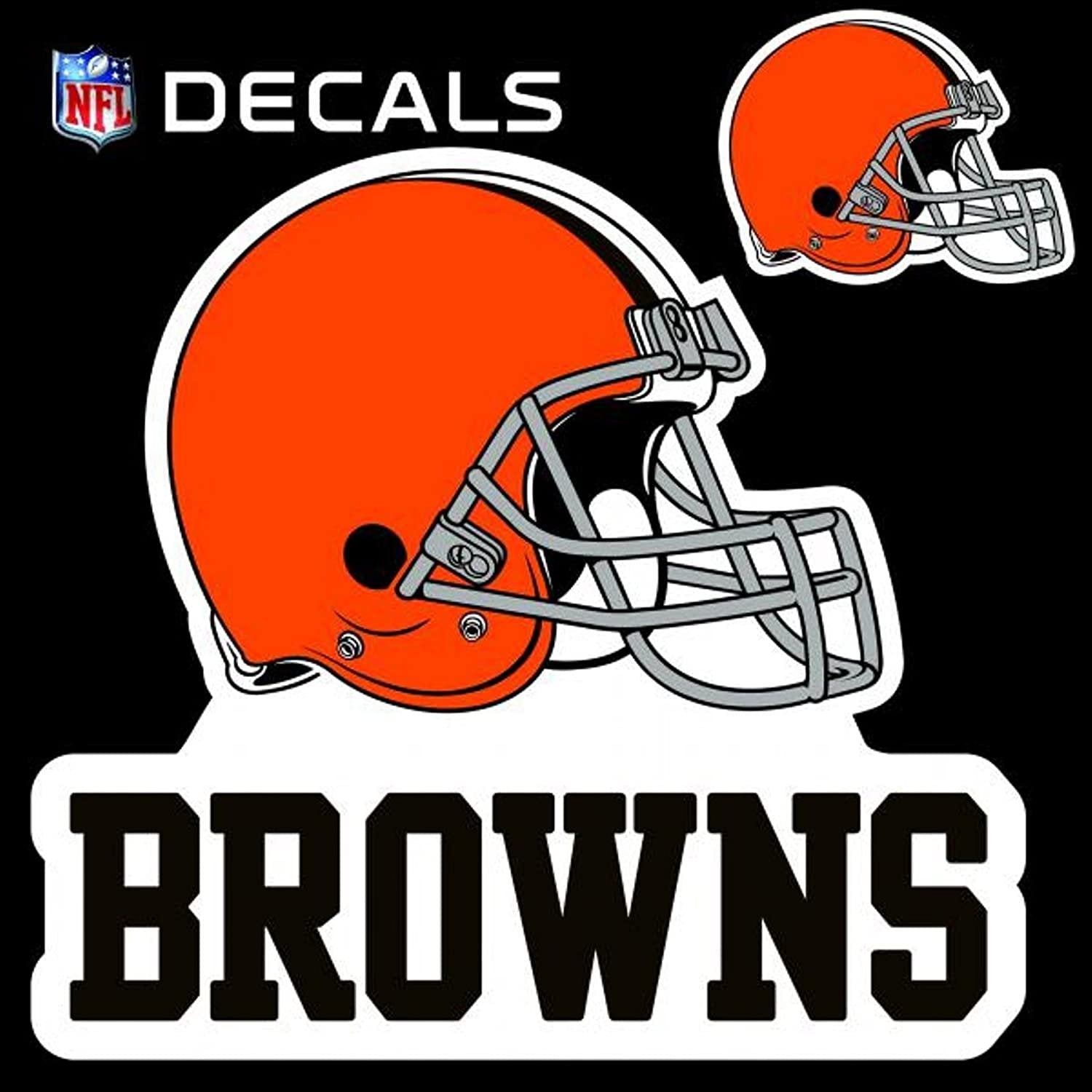 Cleveland Browns 8" LOGO Decal with BONUS DECAL Flat Reusable Auto Home Football