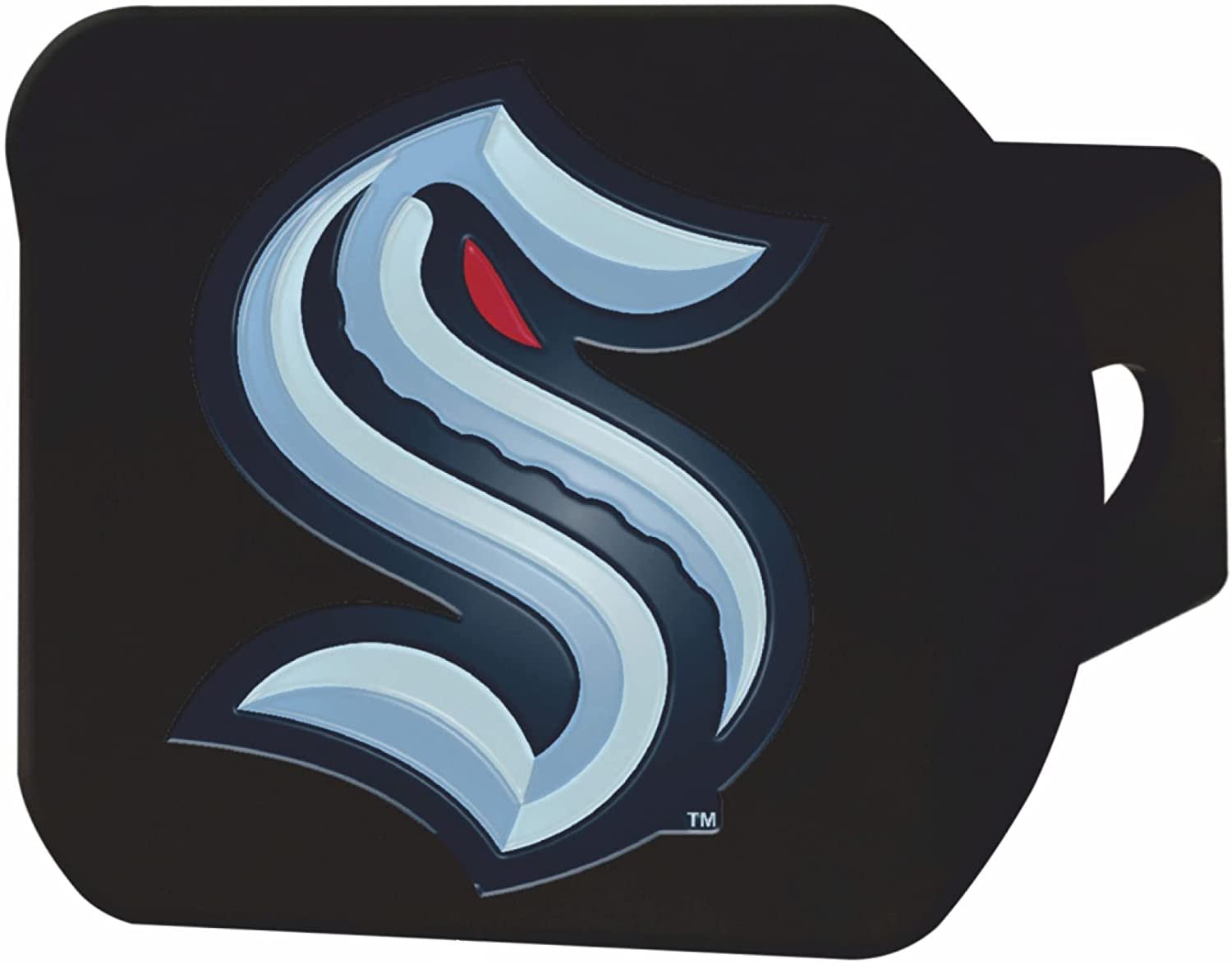 Seattle Kraken Hitch Cover Black Solid Metal with Raised Color Metal Emblem 2" Square Type III