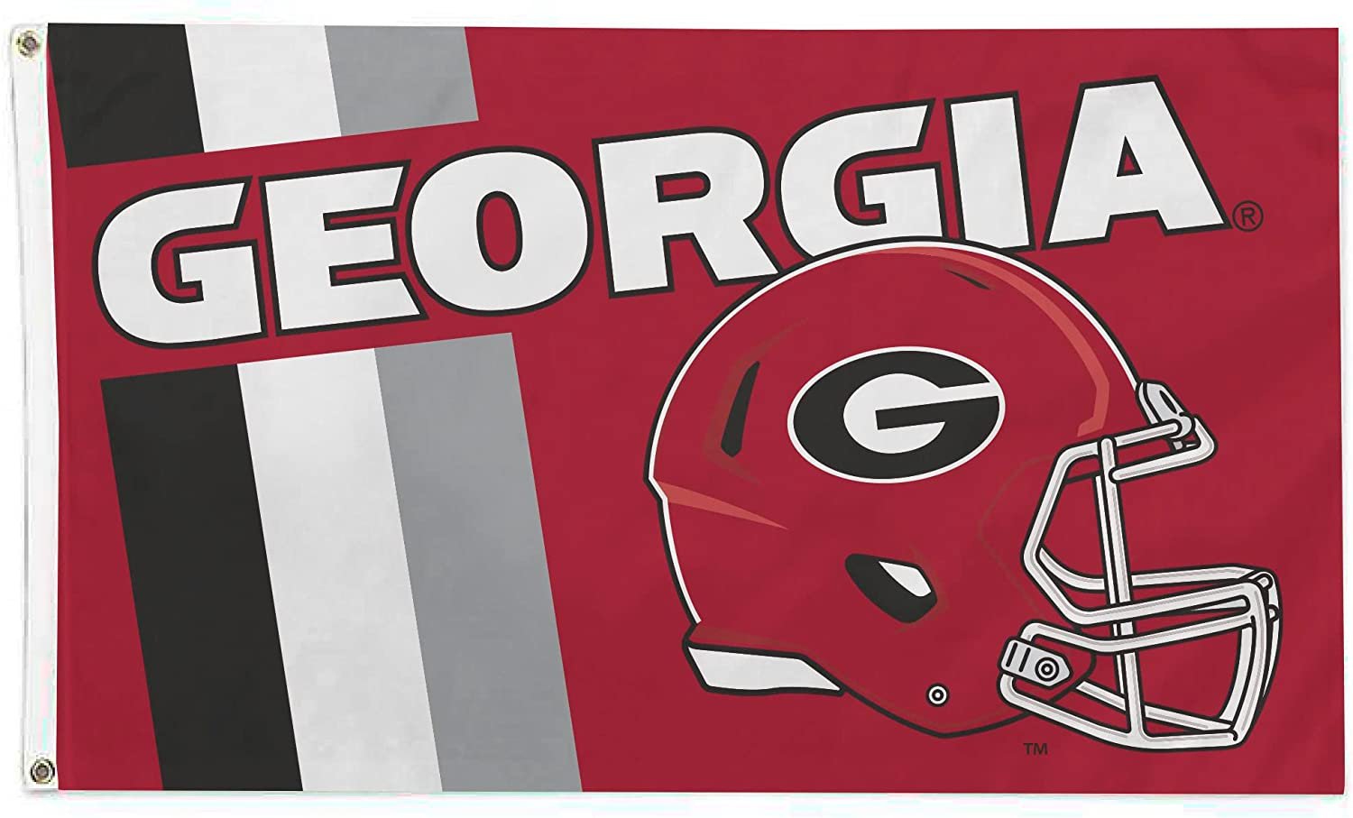 University of Georgia Bulldogs Flag Banner 3x5 Feet Metal Grommets Helmet Design