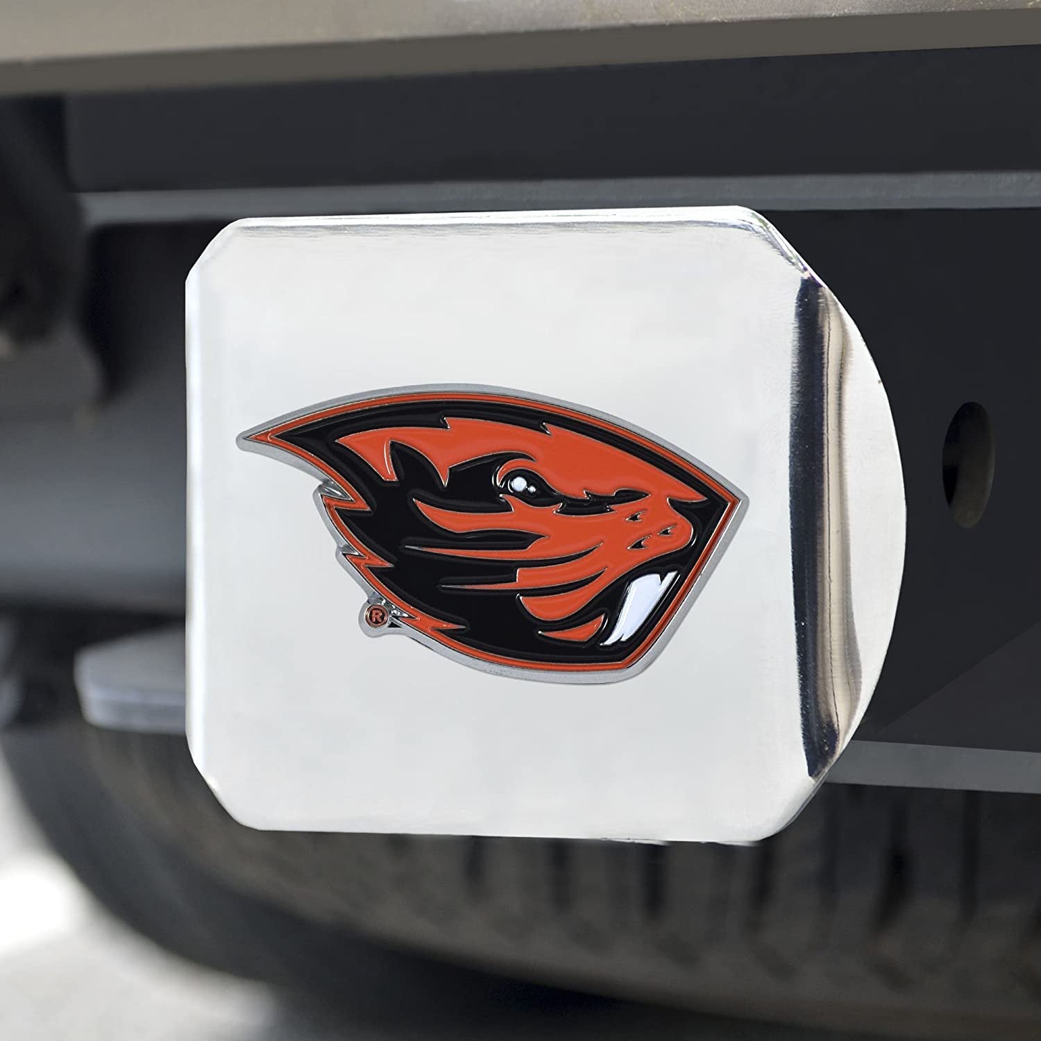 Oregon State Beavers Hitch Cover Solid Metal with Raised Color Metal Emblem 2" Square Type III University