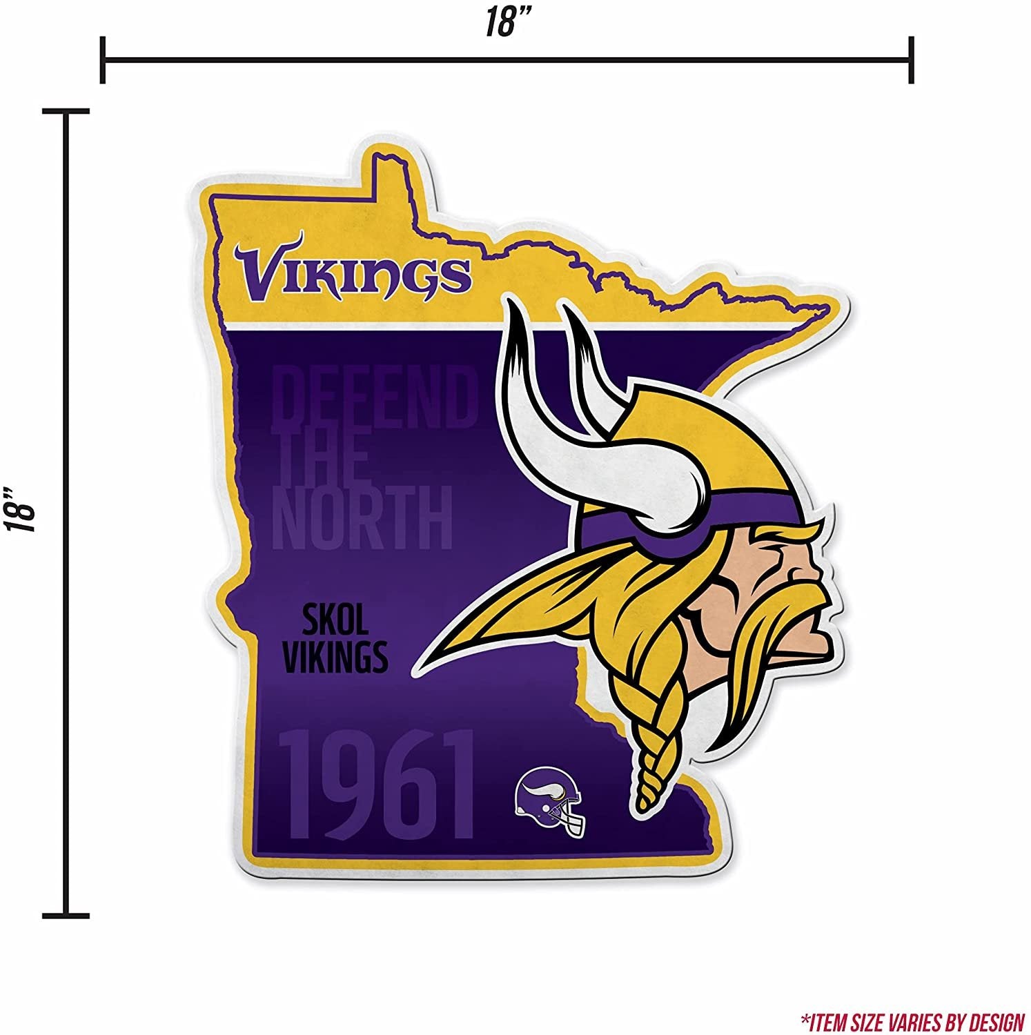 Minnesota Vikings Pennant State Shape 18 Inch Soft Felt