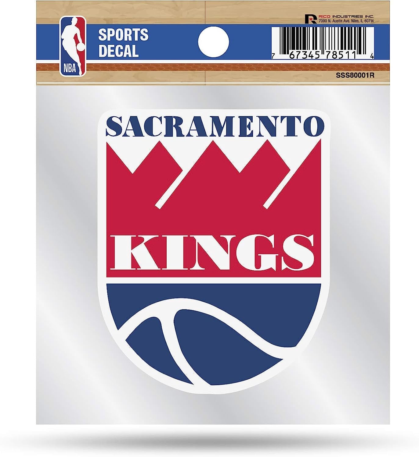 Sacramento Kings 4x4 Inch Die Cut Decal Sticker, Retro Logo, Clear Backing