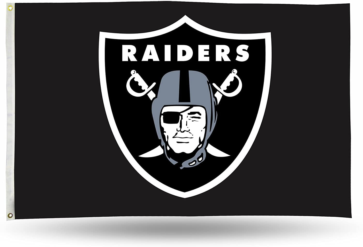 Las Vegas Raiders Premium 3x5 Feet Flag Banner, Shield Logo Design, Metal Grommets, Outdoor Use, Single Sided
