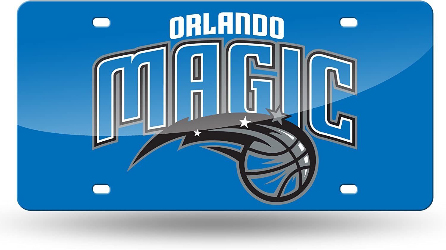Orlando Magic Premium Laser Cut Tag License Plate, Blue Mirrored Acrylic Inlaid, 12x6 Inch
