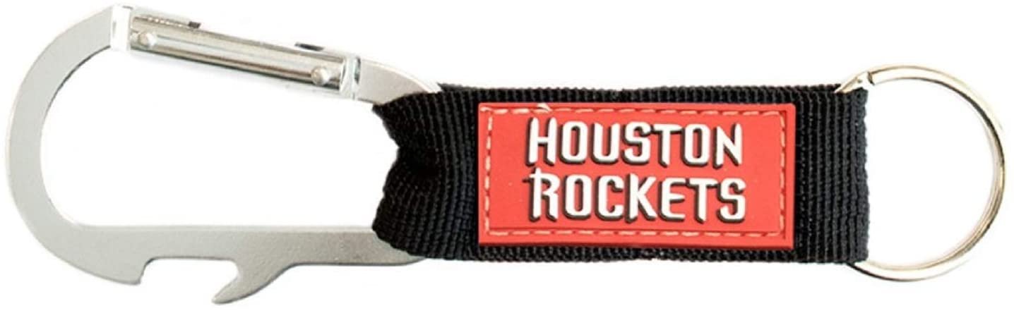 Houston Rockets Premium Carabiner Clip Bottle Opener Keychain Combo Basketball