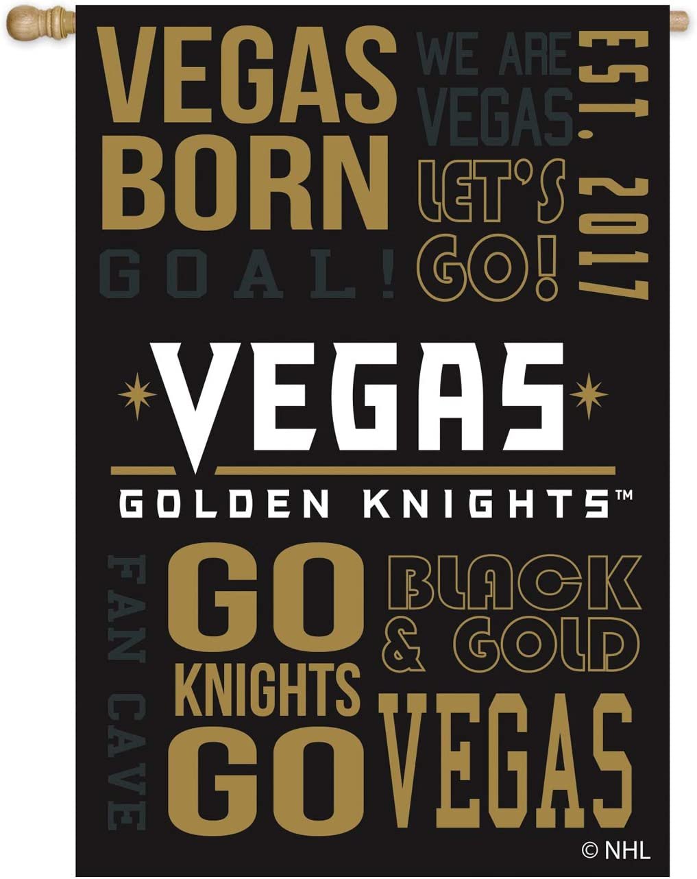 Vegas Golden Knights Premium Double Sided Banner Flag 28x44 Inch Fan Rules Design Indoor Outdoor