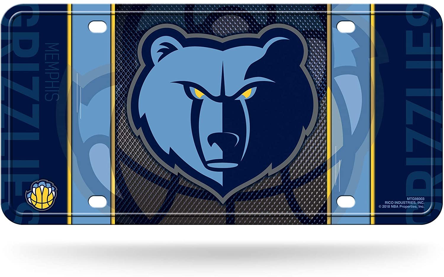 Memphis Grizzlies Metal Auto Tag License Plate, Jersey Design, 6x12 Inch