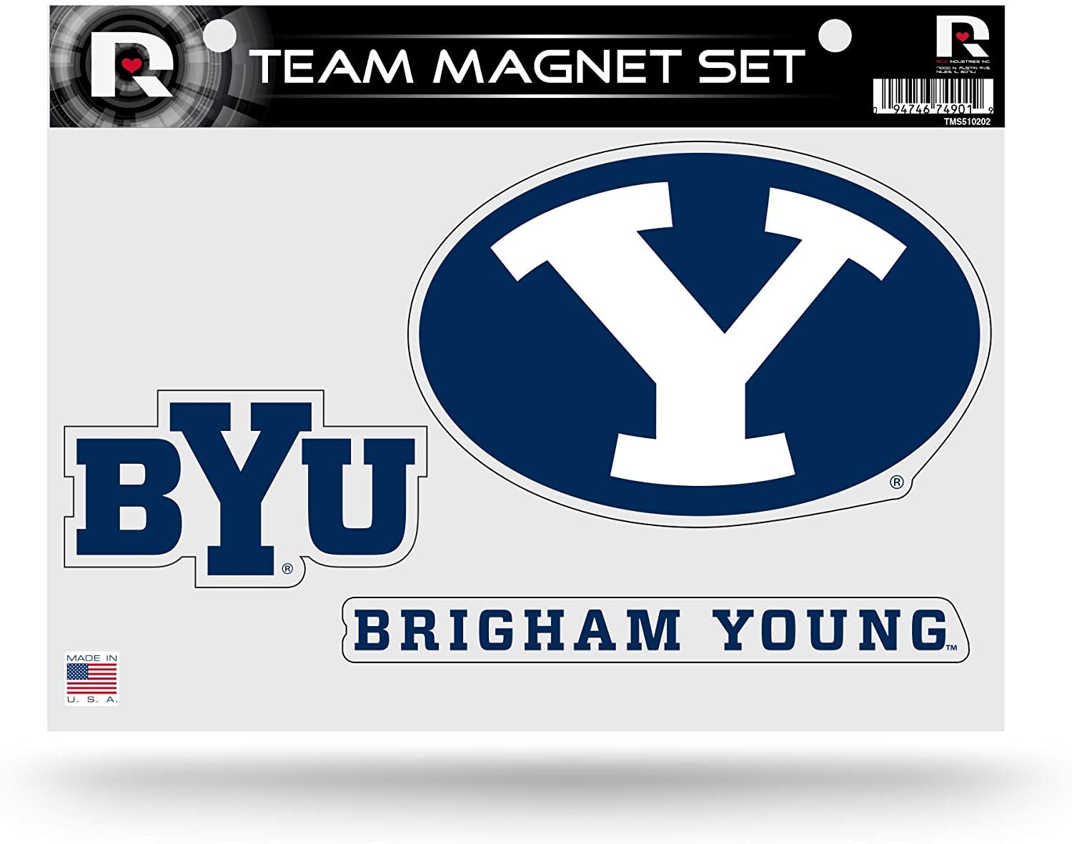 Brigham Young University Cougars BYU Multi Magnet Sheet Shape Cut 8x11 Inch