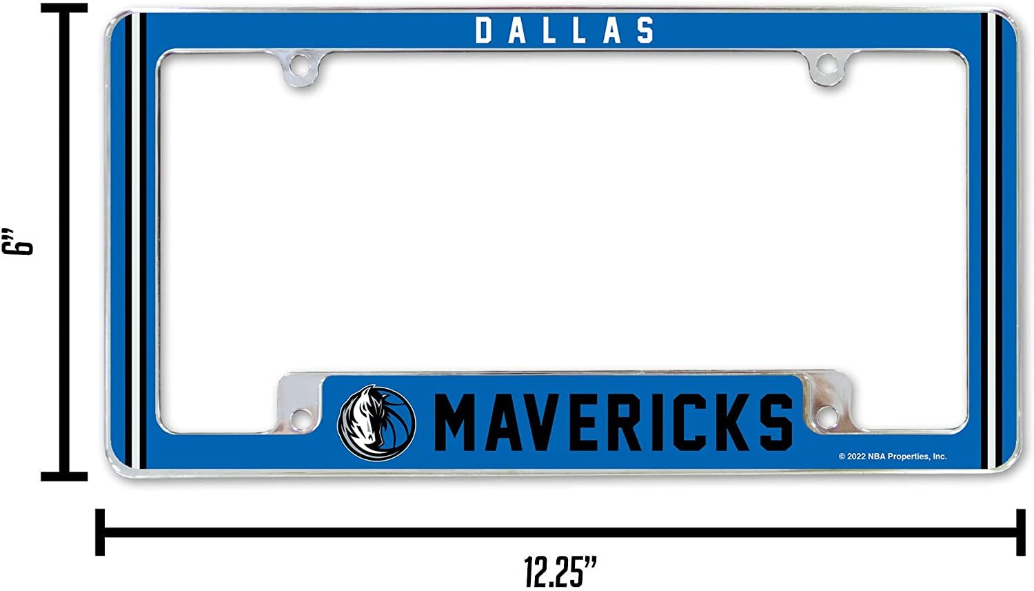 Dallas Mavericks Metal License Plate Frame Chrome Tag Cover Alternate Design 6x12 Inch