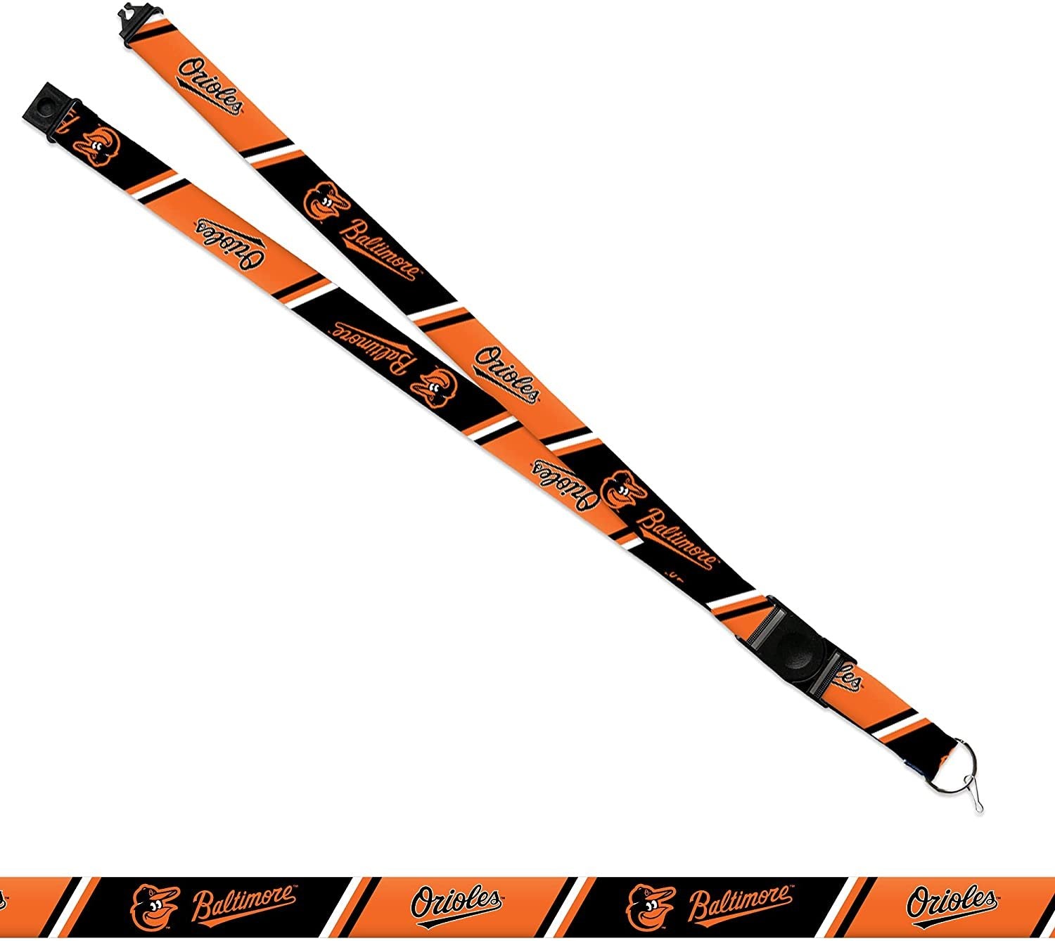 Baltimore Orioles Lanyard Keychain Double Sided 18 Inch Button Clip Safety Breakaway