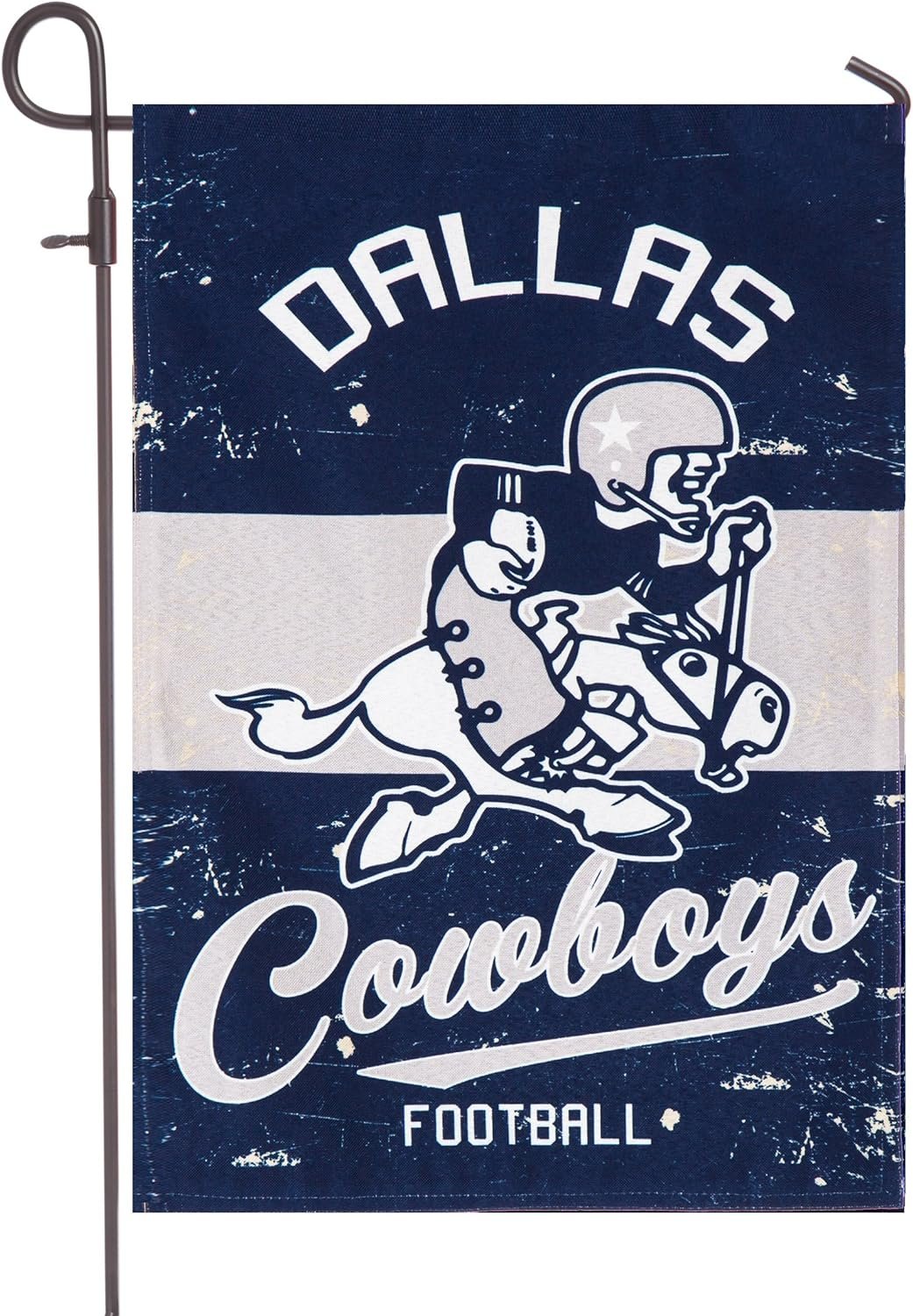 Dallas Cowboys Premium Double Sided Garden Flag Banner, Vintage Style, 13x18 Inch, Display Pole Sold Separately