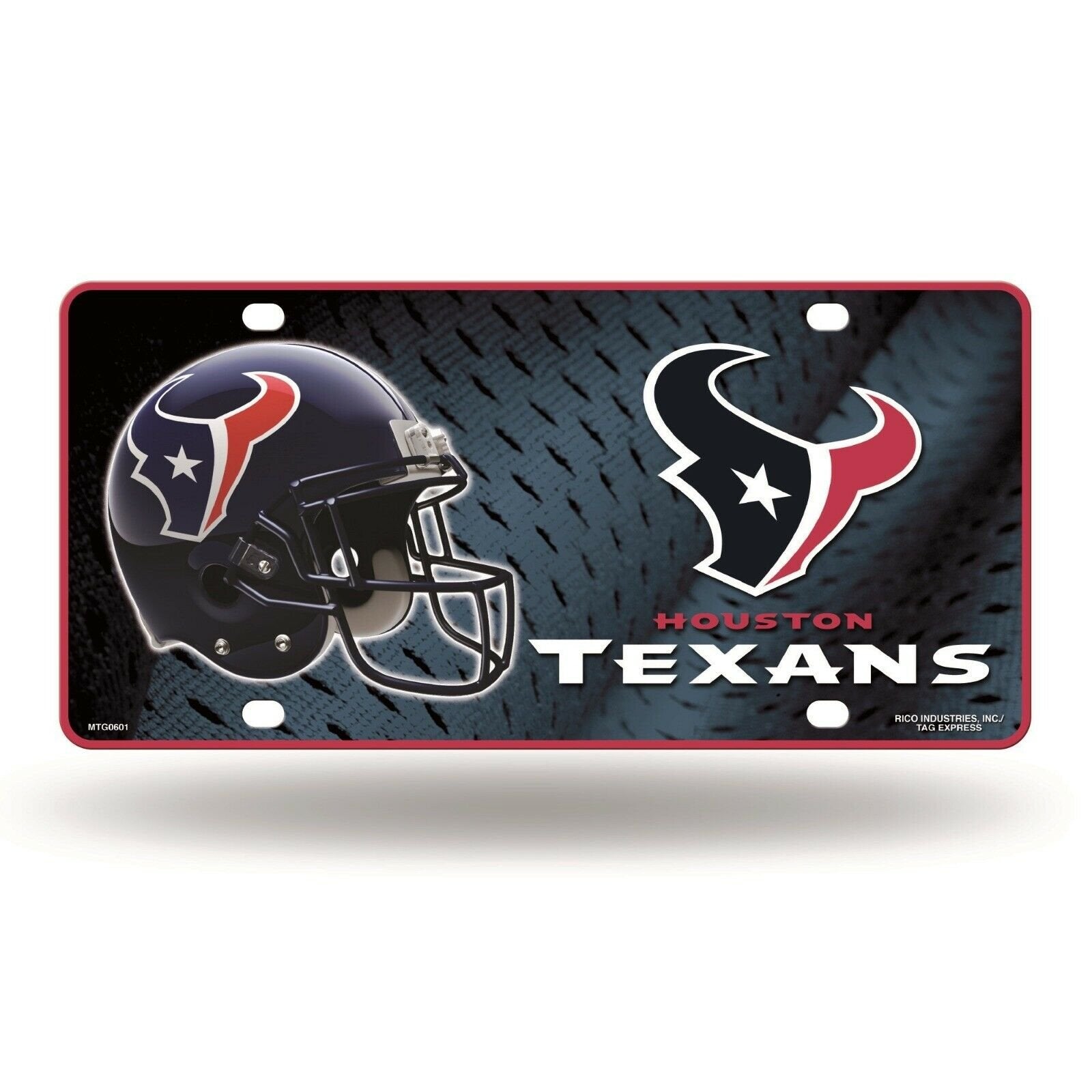 Houston Texans Metal Auto Tag License Plate, Helmet Design, 6x12 Inch