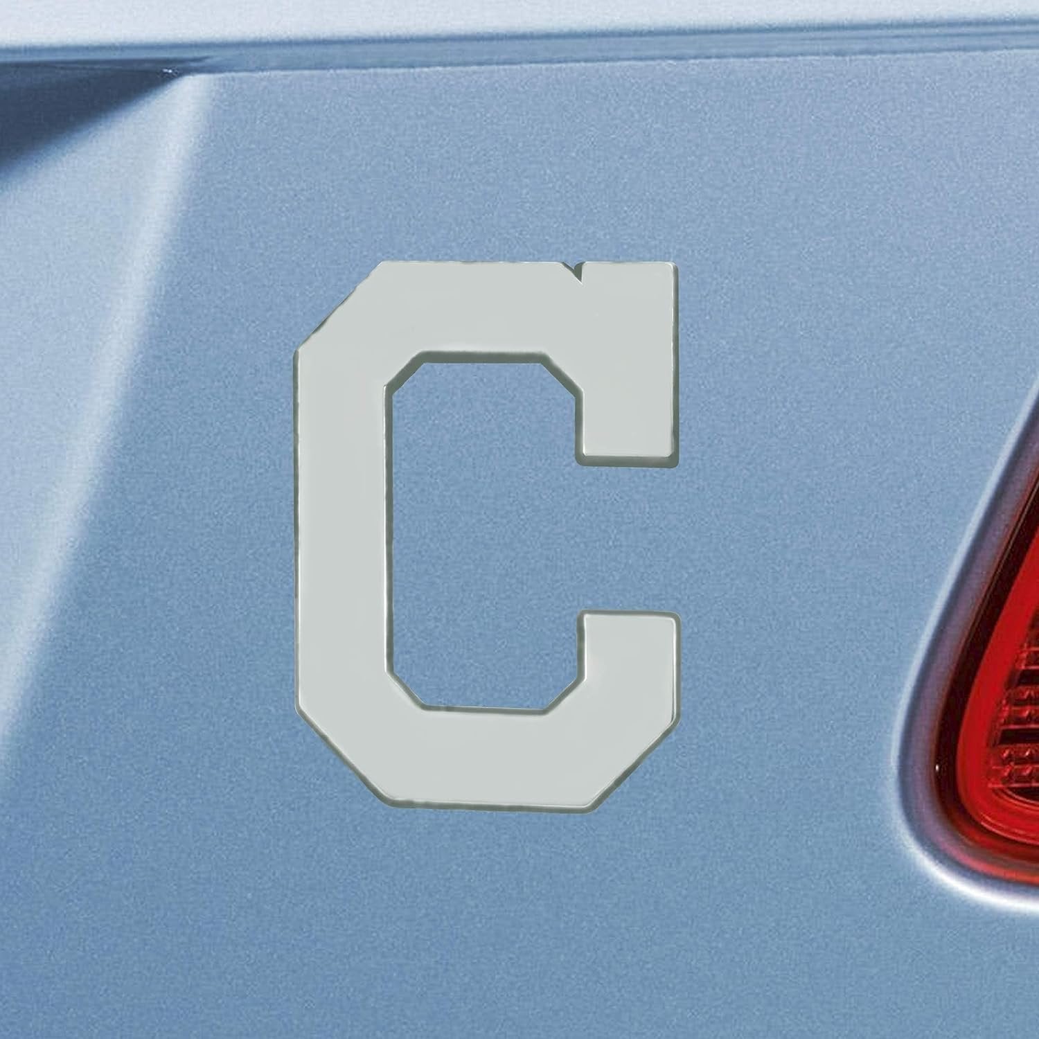 Cleveland Guardians Indians Premium Solid Metal Chrome Raised Auto Emblem Shape Cut Adhesive Backing
