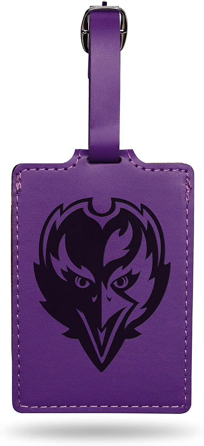 Baltimore Ravens Luggage Bag Tag Laser Engraved Ultra Suede Includes ID Card