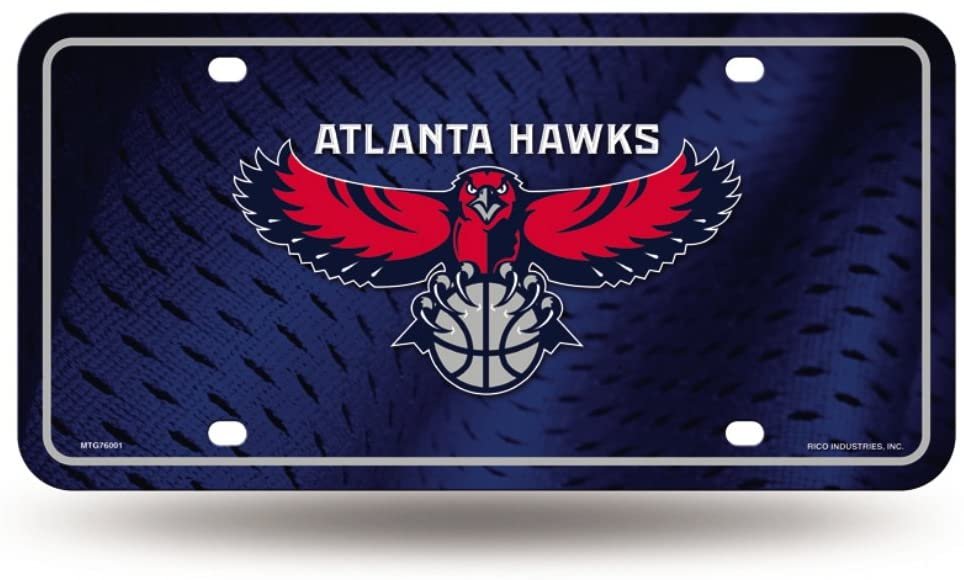 Atlanta Hawks Metal Auto Tag License Plate, Logo Design, 6x12 Inch