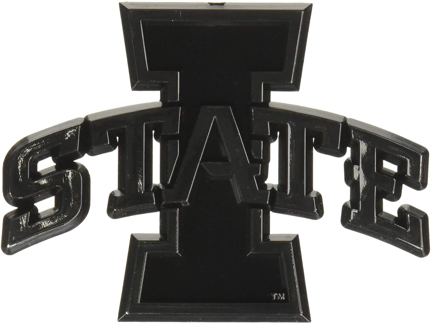 Iowa State University Cyclones Auto Emblem, Plastic Molded, Silver Chrome Color, Raised 3D Effect, Adhesive Backing