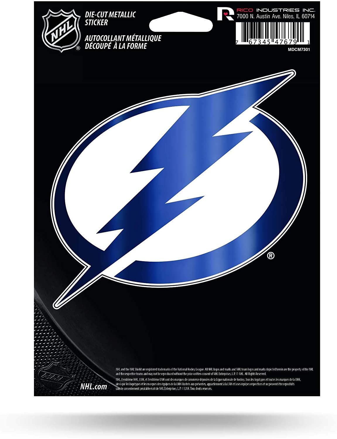 Tampa Bay Lightning 5 Inch Shimmer Die Cut Decal Sticker Flat Vinyl