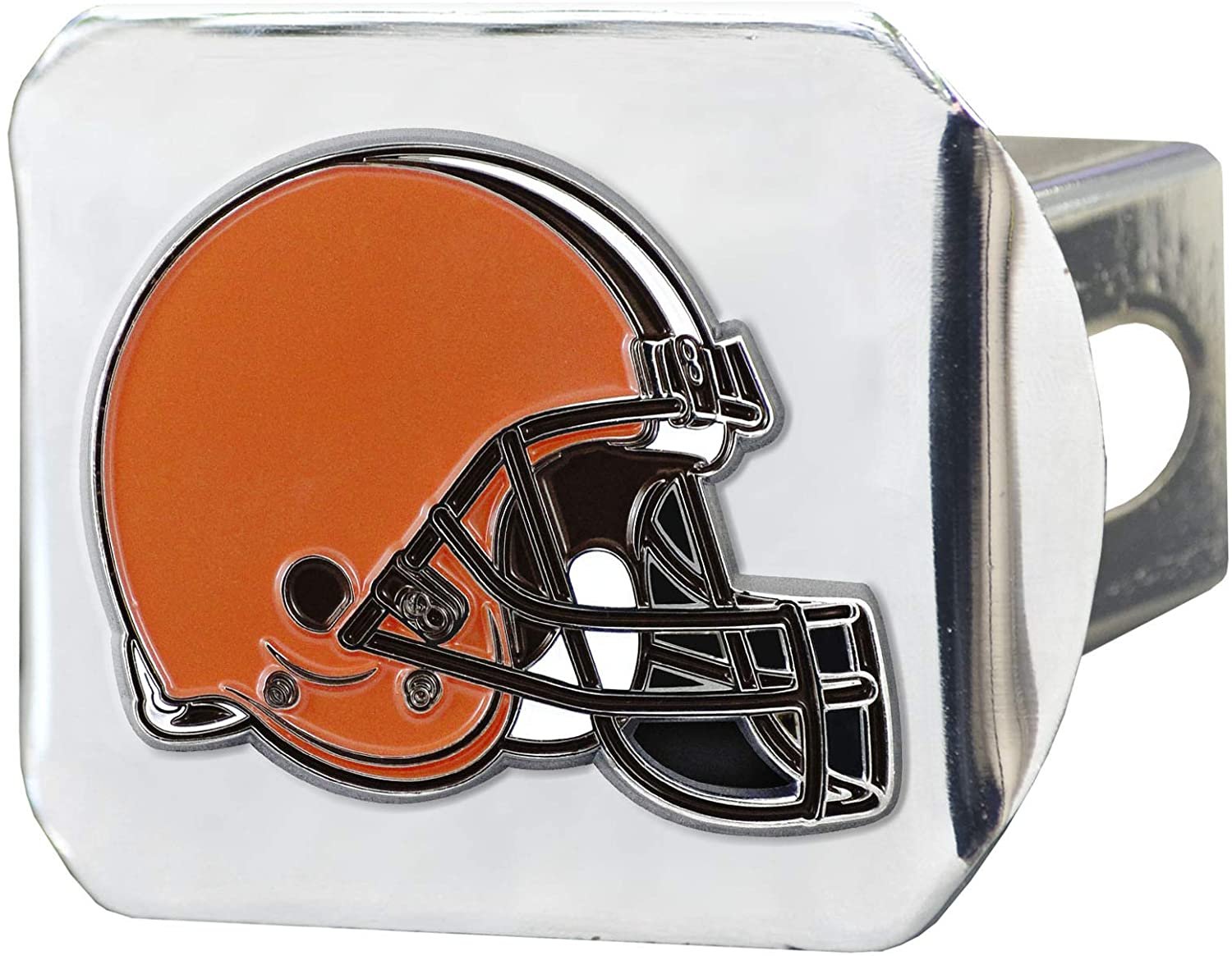 Cleveland Browns Hitch Cover Solid Metal with Raised Color Metal Emblem 2" Square Type IIIe