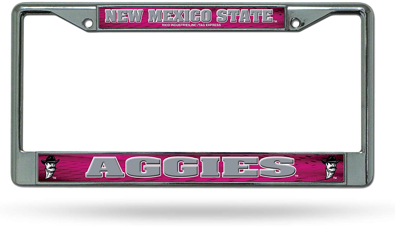 New Mexico State University Aggies Premium Metal License Plate Frame Chrome Tag Cover, 12x6 Inch