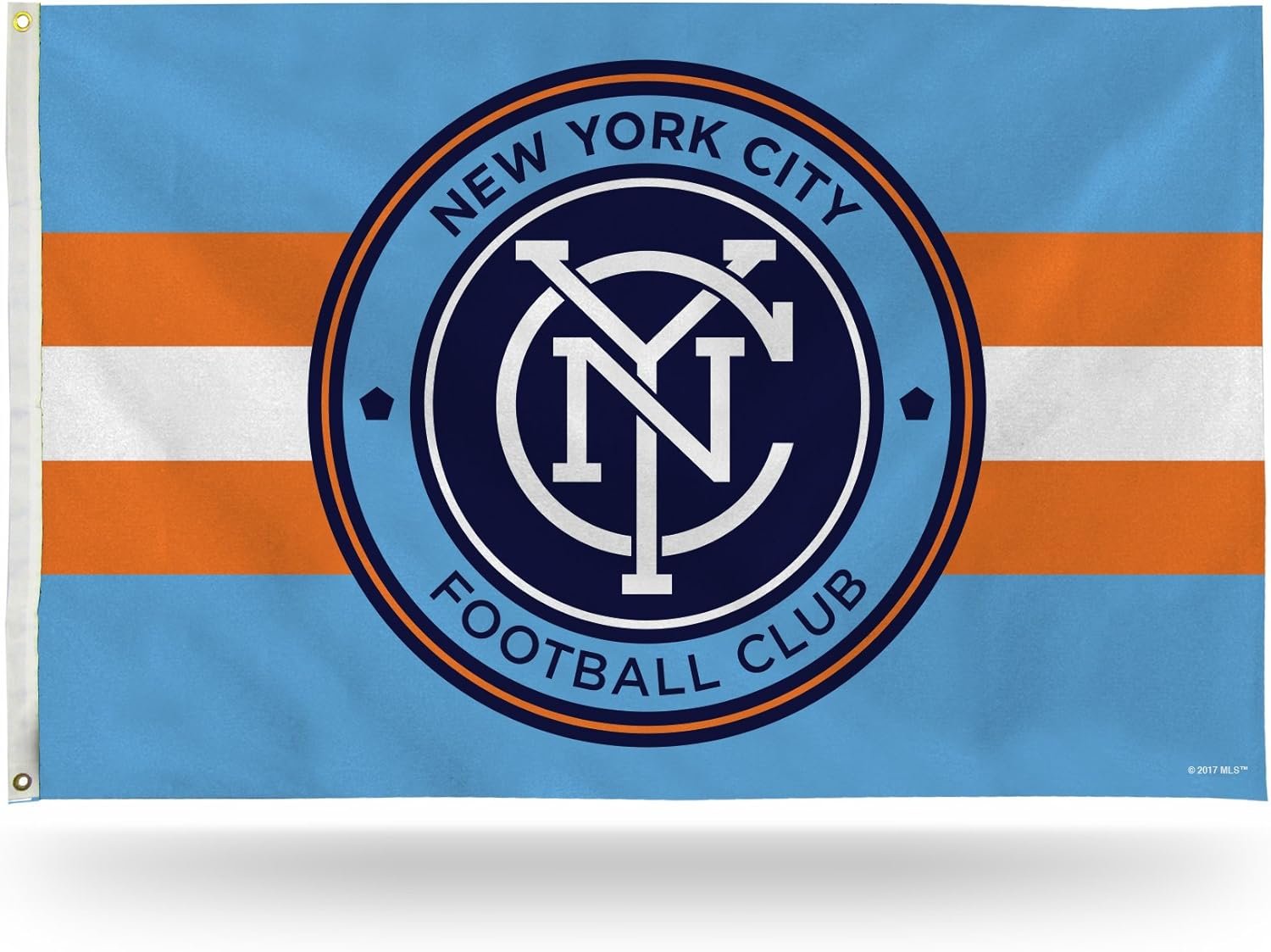 New York City FC MLS Premium 3x5 Foot Flag Banner, Metal Grommets, Outdoor Indoor Use, Single Sided