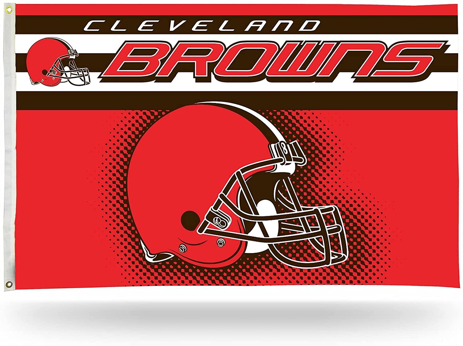 Cleveland Browns Premium 3x5 Feet Flag Banner, Helmet Design, Metal Grommets, Outdoor Use, Single Sided