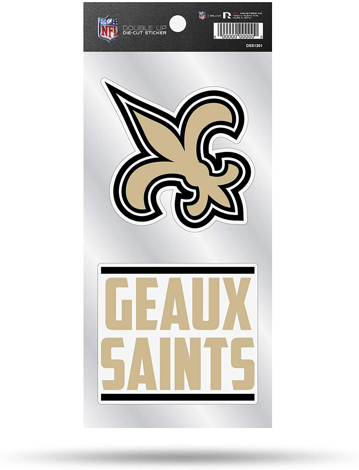 New Orleans Saints Double Up Die Cut 2-Piece Sticker Sheet