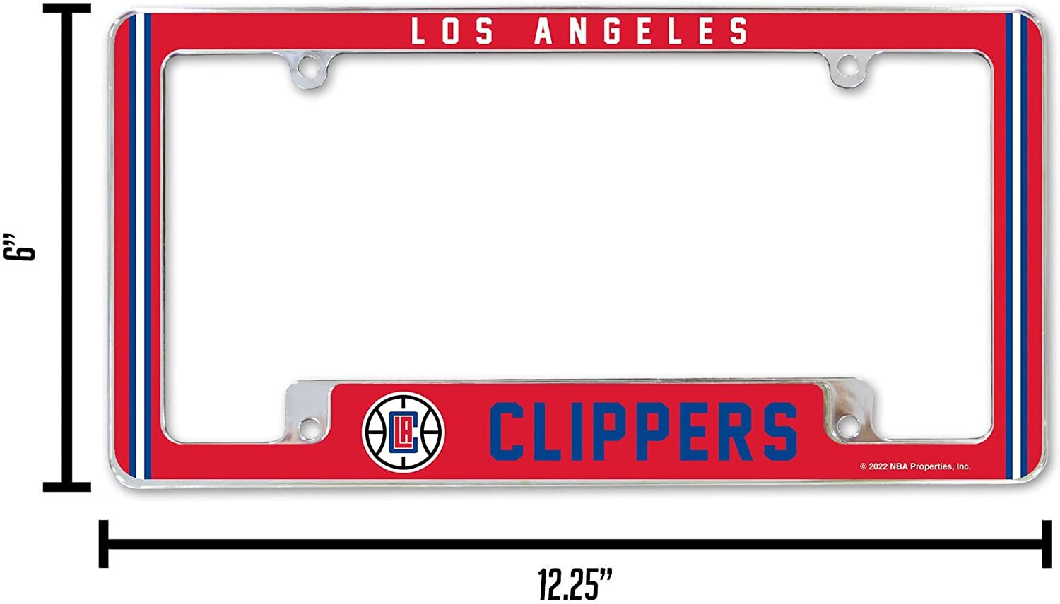 Los Angeles Clippers Metal License Plate Frame Chrome Tag Cover Alternate Design 6x12 Inch