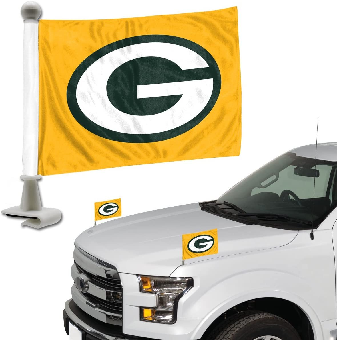 FANMATS ProMark NFL Green Bay Packers Flag Set 2-Piece Ambassador Style, Team Color, One Size
