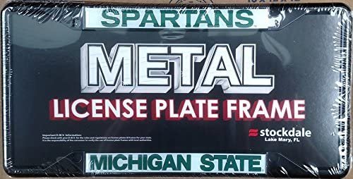 Michigan State Spartans SD Deluxe BLACK Metal License Plate Frame Tag University