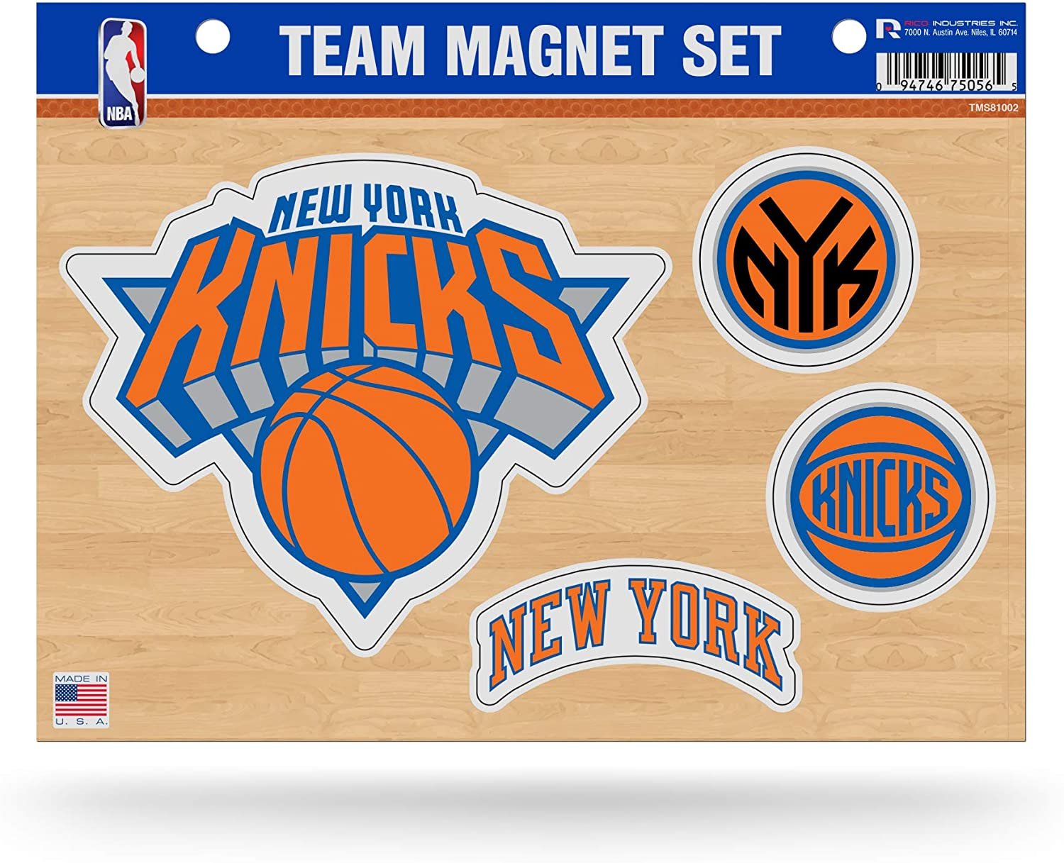 New York Knicks Team Multi Magnet Set, 8.5x11 Inch Sheet, Die Cut, Auto Home