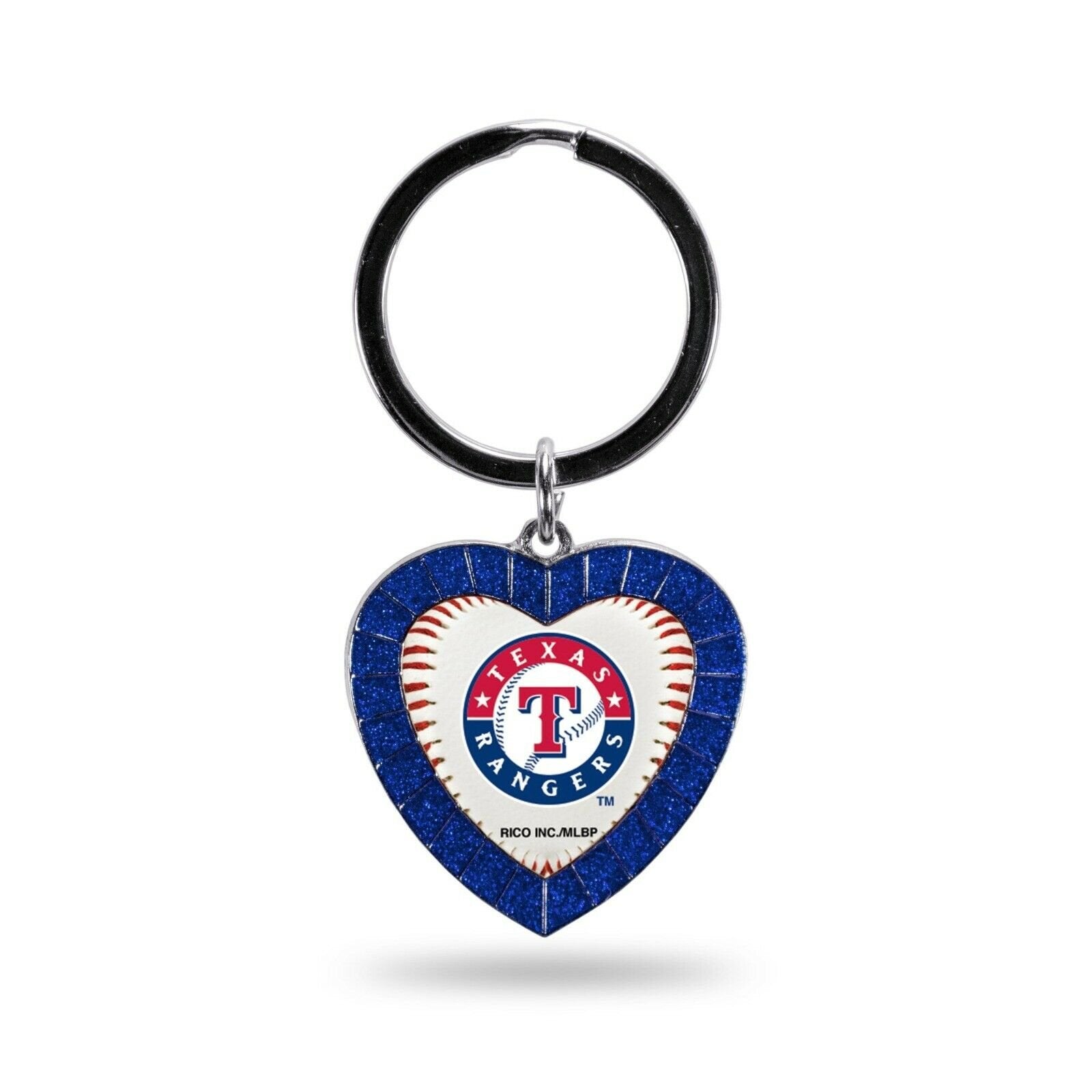 Texas Rangers Keychain Rhinestone Heart Decal Emblem Team Color Baseball