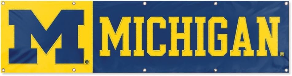 University of Michigan Wolverines Giant 8x2 Flag Banner Embroidered Applique