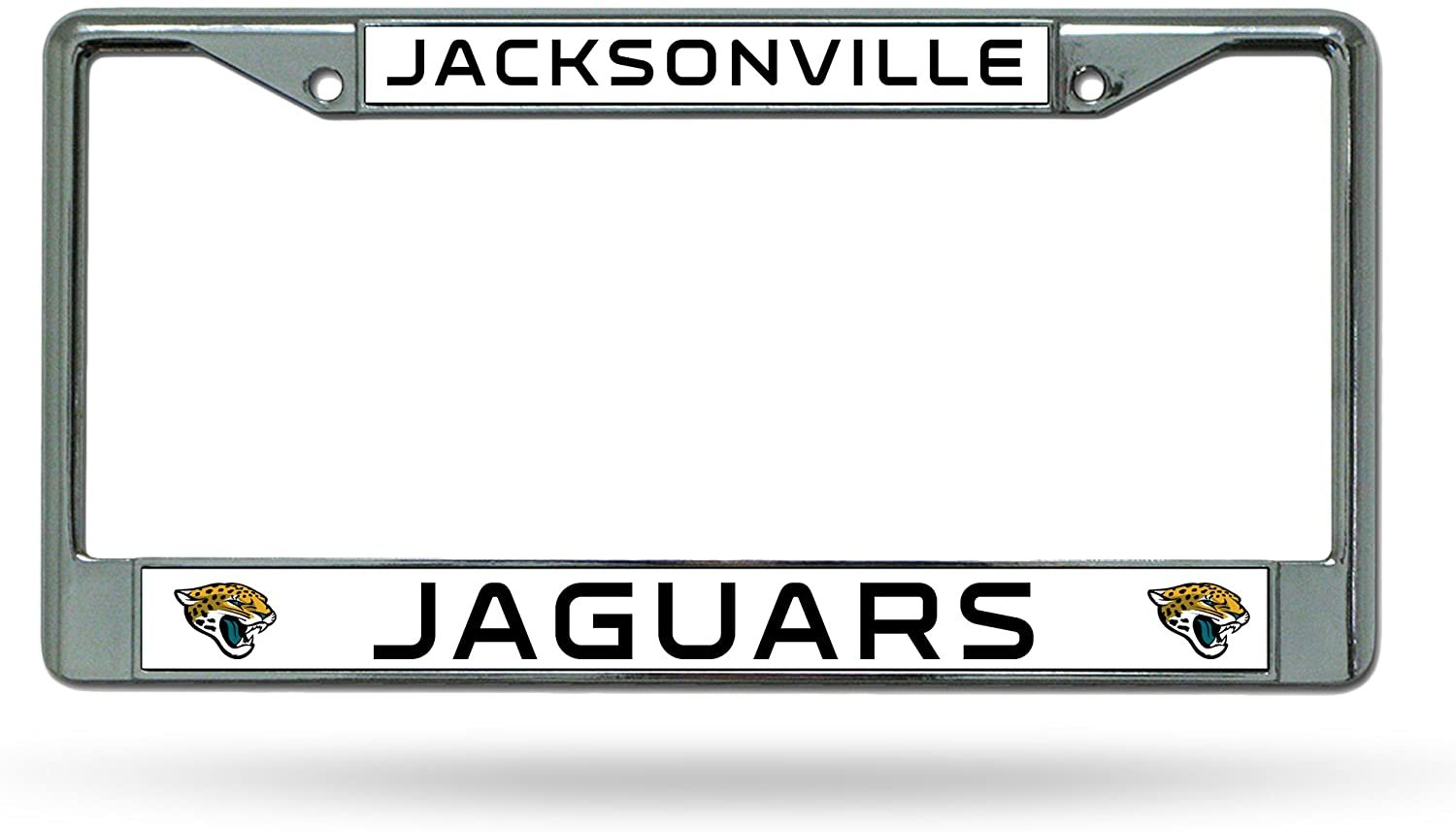 Jacksonville Jaguars Premium Metal License Plate Frame Chrome Tag Cover, 12x6 Inch