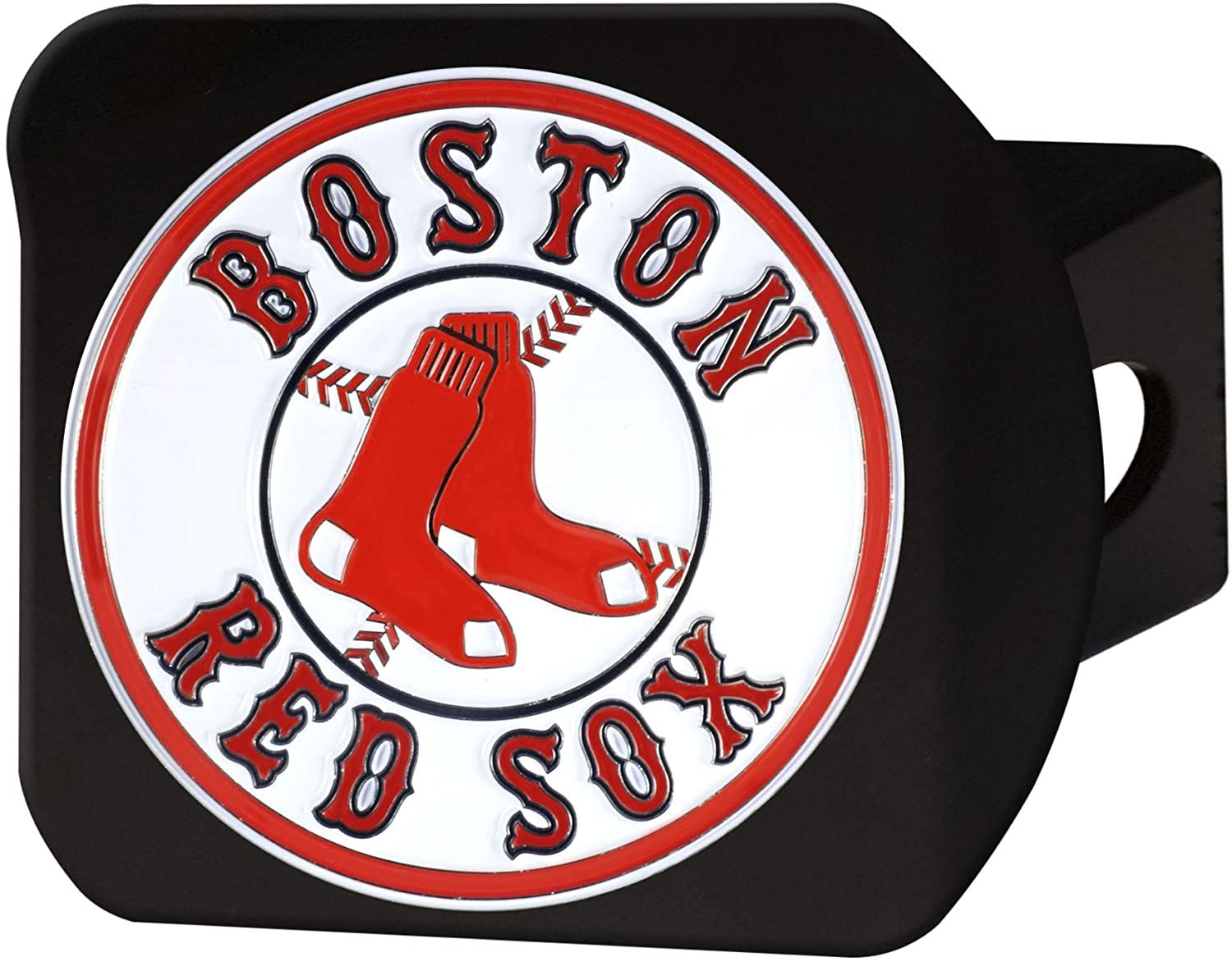 Boston Red Sox Hitch Cover Black Solid Metal with Raised Color Metal Emblem 2" Square Type III
