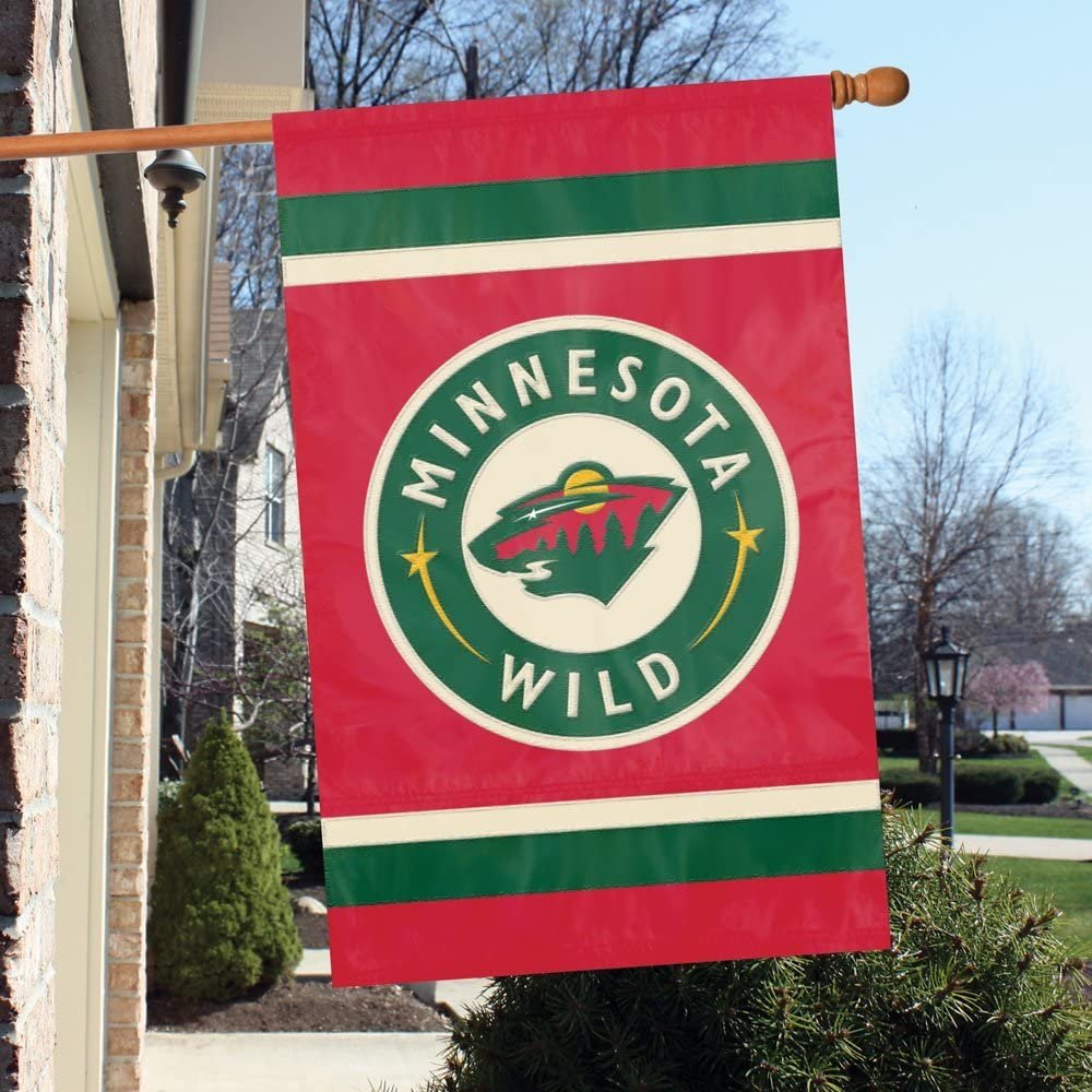 Minnesota Wild Banner Flag Embroidered Premium 2-sided 28x44 Outdoor Football