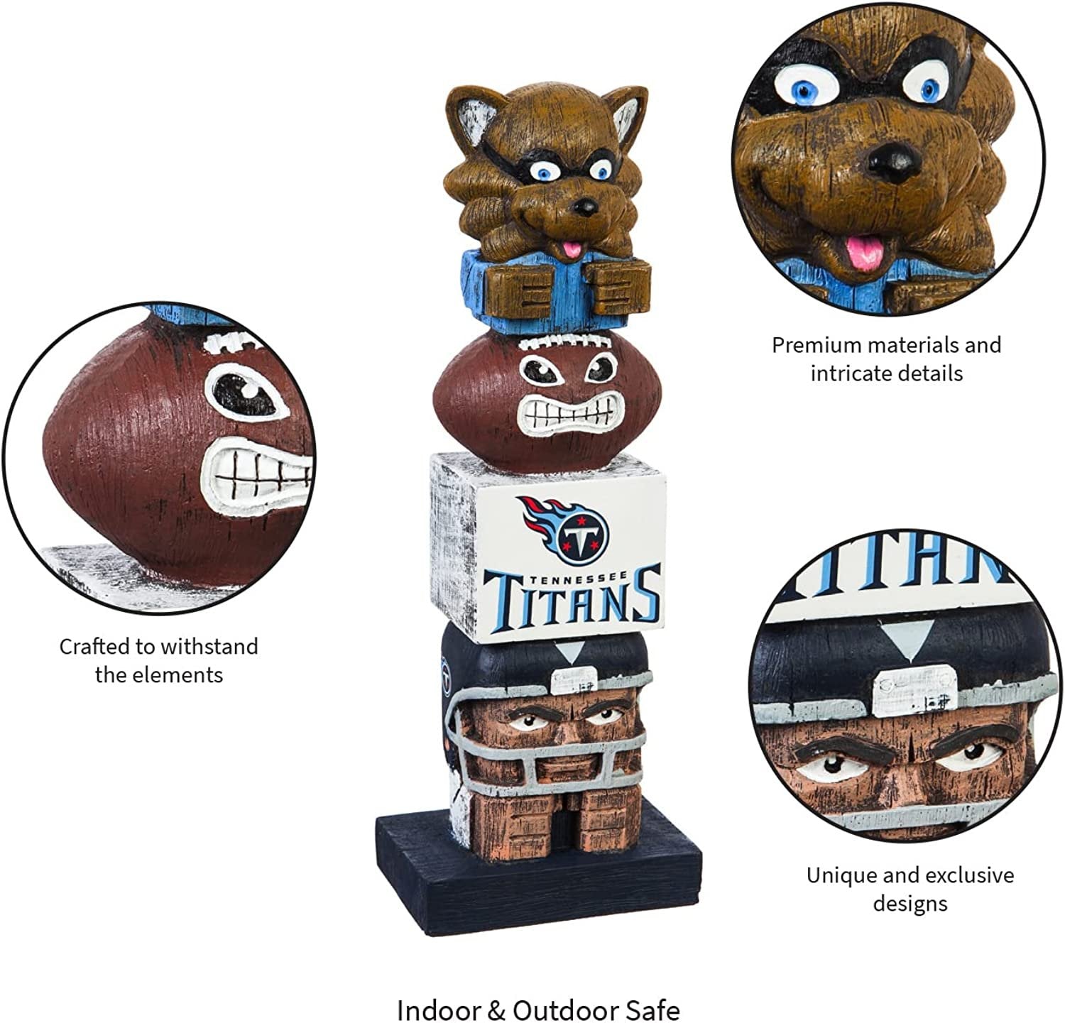 Tennessee Titans 16 Inch Tiki Totem Garden Statue Resin Outdoor Decoration