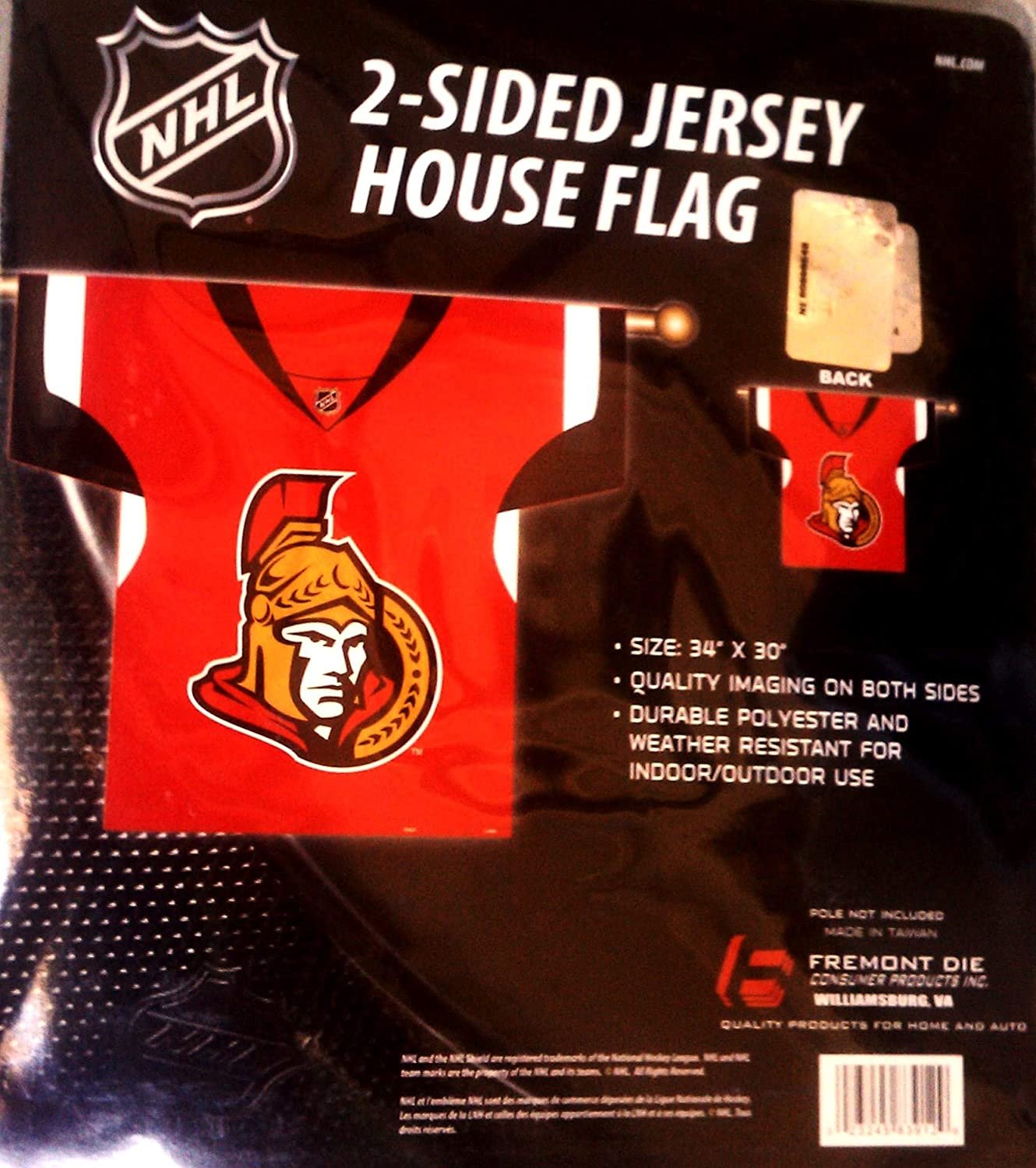 Ottawa Senators Premium 2-Sided Banner Flag, Jersey Design, 30x34 Inch