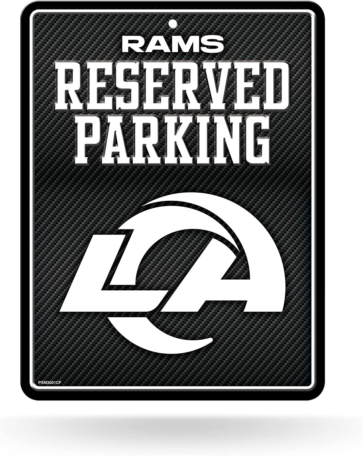 Los Angeles Rams Metal Parking Novelty Wall Sign 8.5 x 11 Inch Carbon Fiber Design