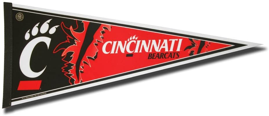 University of Cincinnati Bearcats Soft Felt Pennant, Primary Design, 12x30 Inch, Easy To Hang