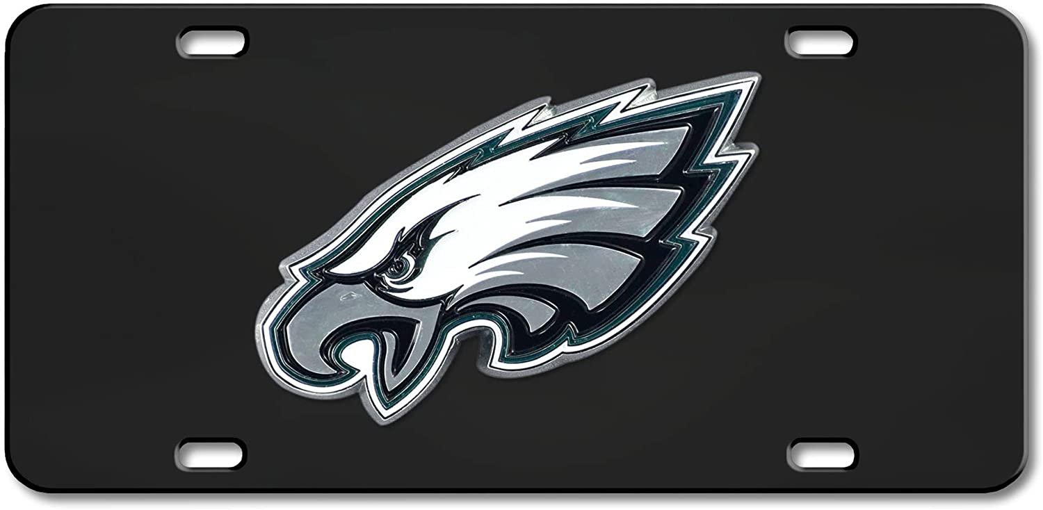 Philadelphia Eagles Metal License Plate Tag Die Cast 3D Black Stainless Steel