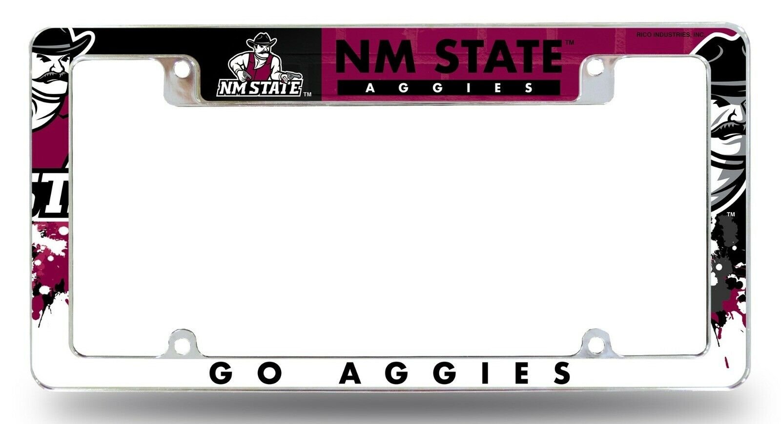 New Mexico State Aggies EZ Chrome Frame Metal License Plate Tag Cover University
