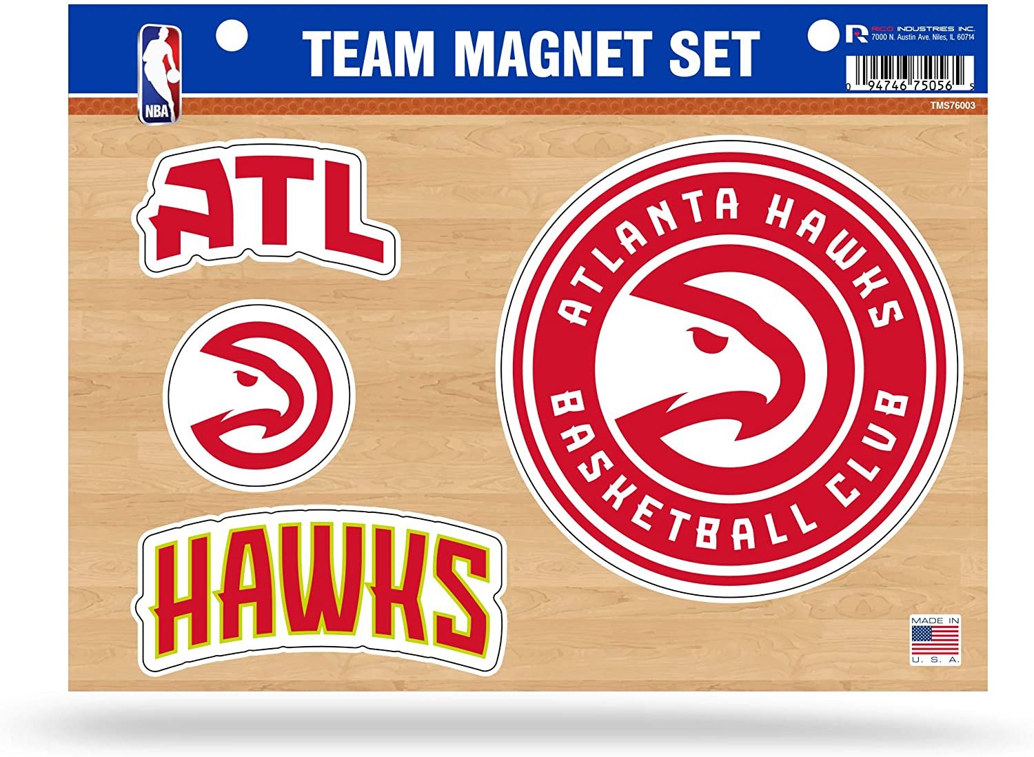 Atlanta Hawks Team Multi Magnet Set, 8.5x11 Inch Sheet, Die Cut, Auto Home