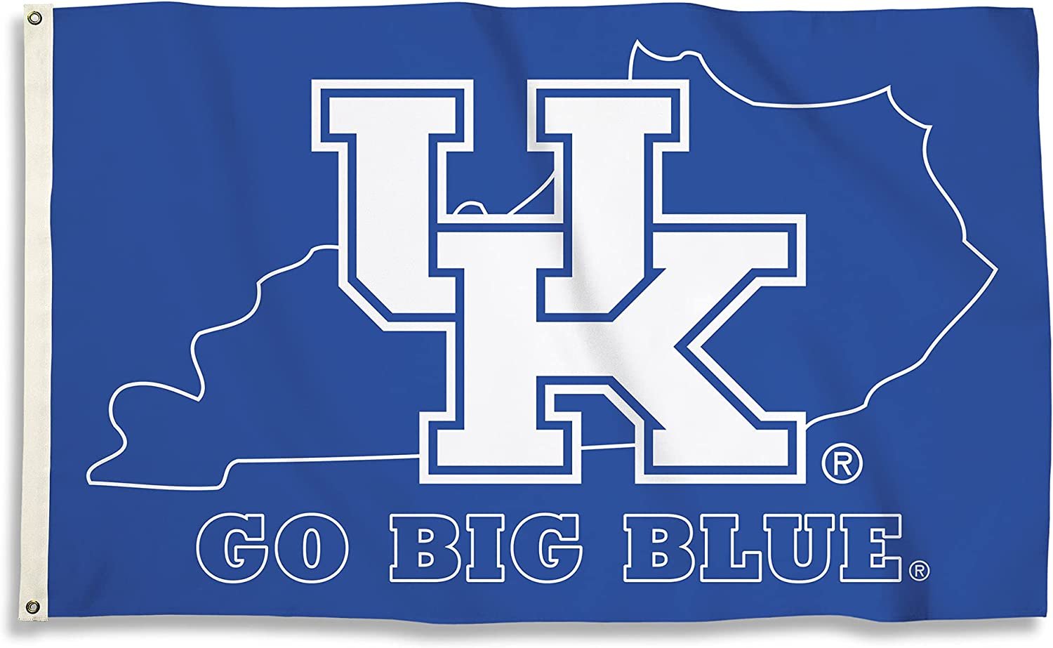 University of Kentucky Wildcats Flag Banner 3x5 Feet Metal Grommets State Outline Design