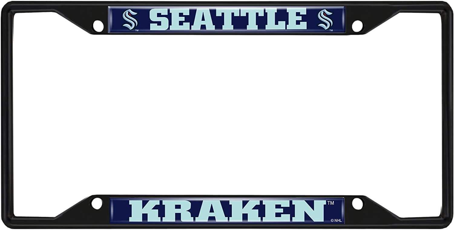 Seattle Kraken Black Metal License Plate Frame Tag Cover