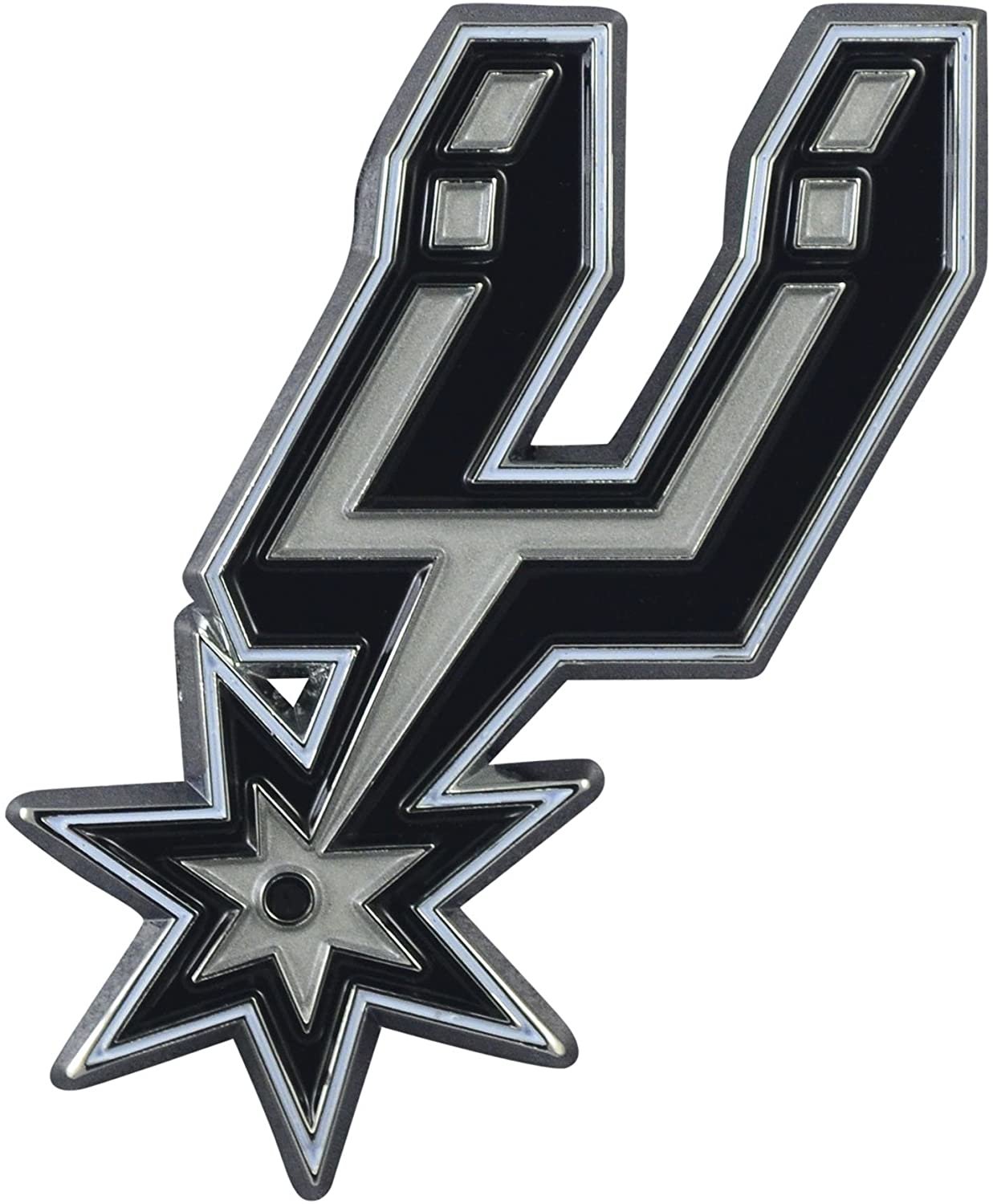 San Antonio Spurs Solid Metal Color Auto Emblem