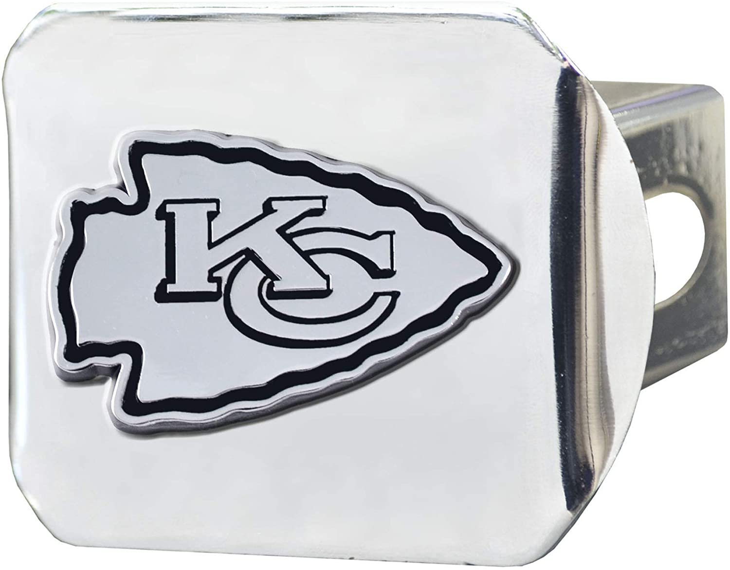 Kansas City Chiefs Hitch Cover Solid Metal with Raised Chrome Metal Emblem 2" Square Type III