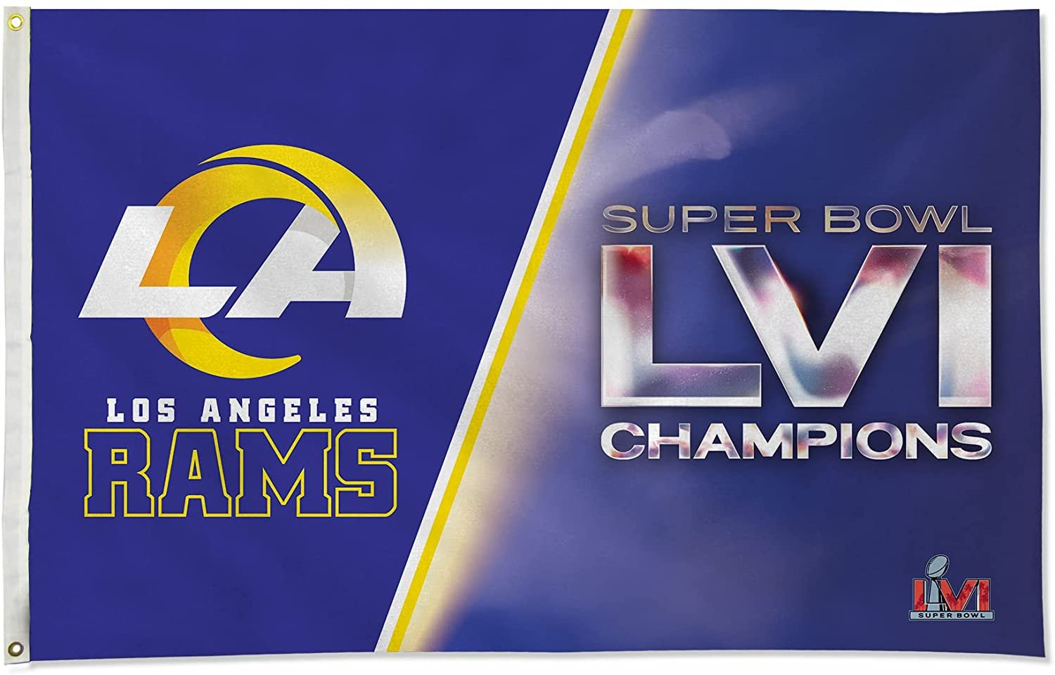 LOS ANGELES RAMS 2022 SUPER BOWL LVI CHAMPIONS NFL Pennant Flag NWT